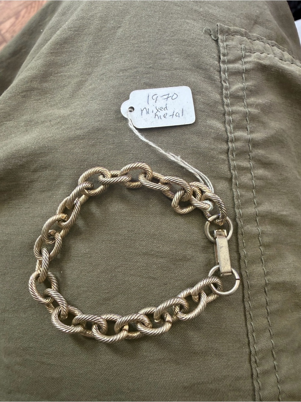 Twisted Rope Chain Bracelet in Mixed Metal Tones
